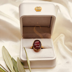 Prophetic Seal Red Aqeeq Ring