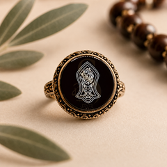 Nalain Mubarak Black Aqeeq Ring