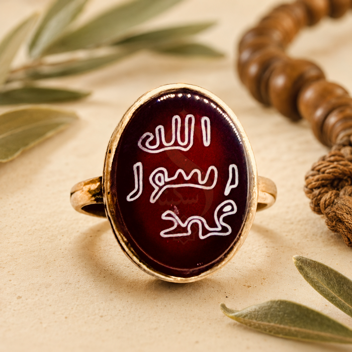 Prophetic Seal Red Aqeeq Ring