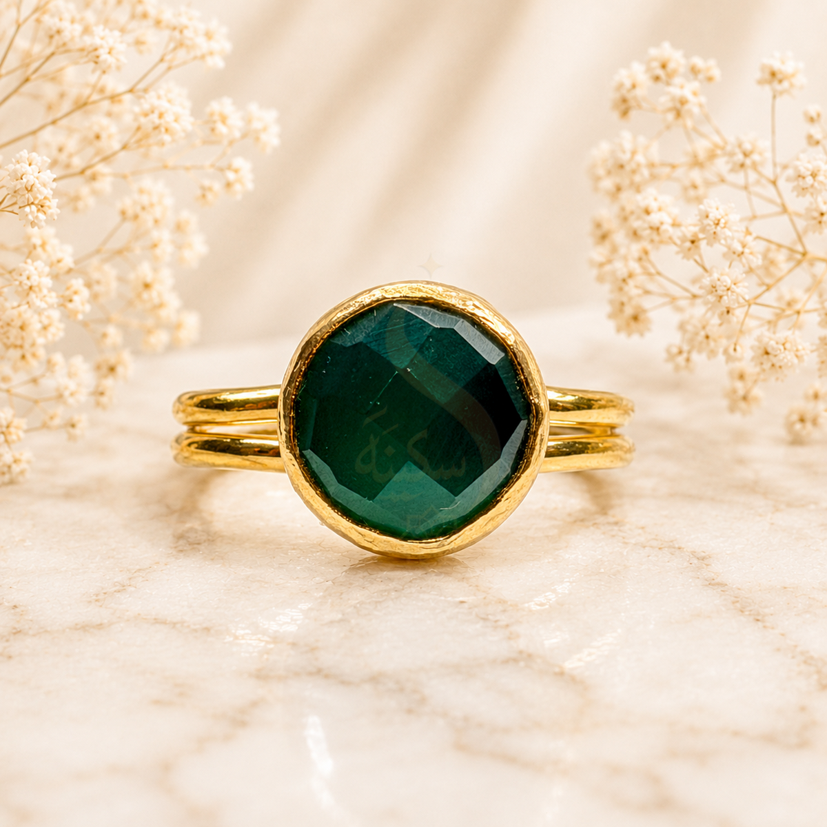 Green Onyx Agate Natural Stone Ring