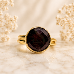 Red Ruby Surkh Yaqoot Natural Stone Ring