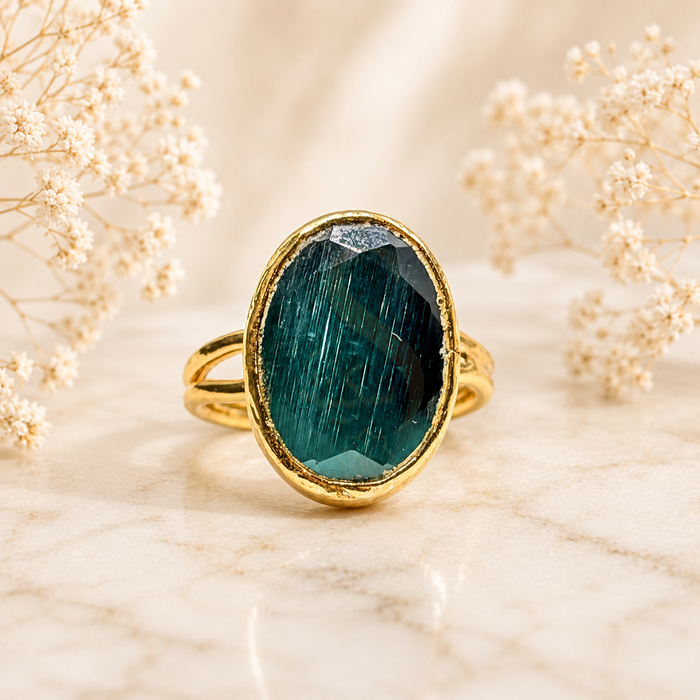 Natural Green Cat’s Eye Statement Ring