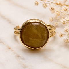 Honey Calcite Natural Stone Ring