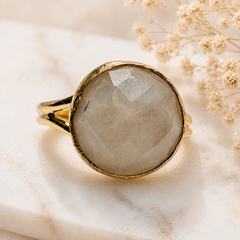 Rainbow Moonstone Statement Ring