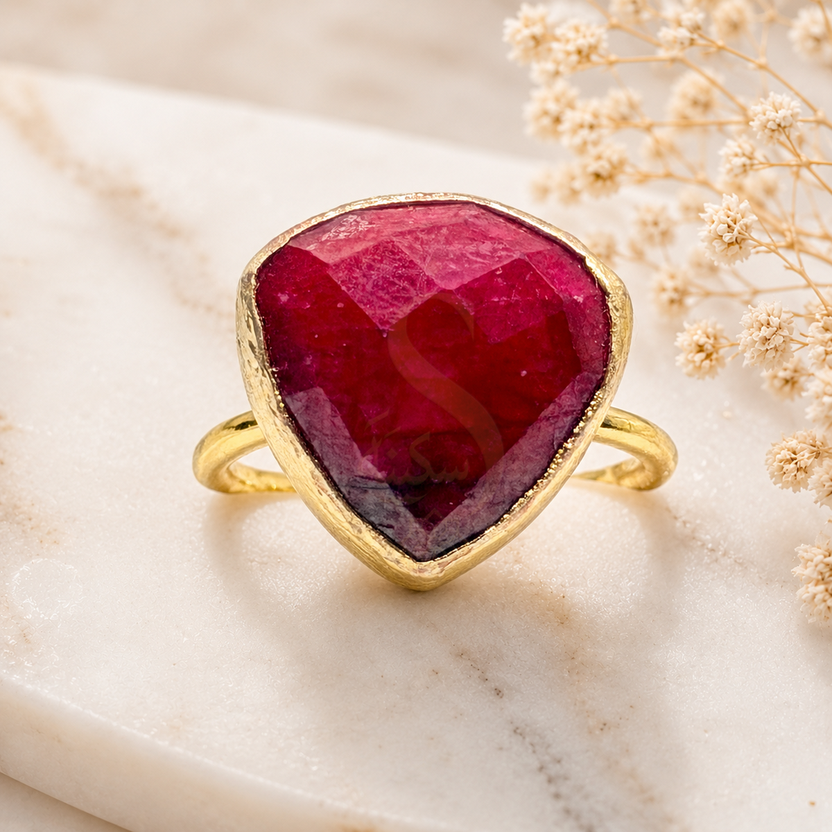 Heart Shaped Natural Ruby Statement Ring