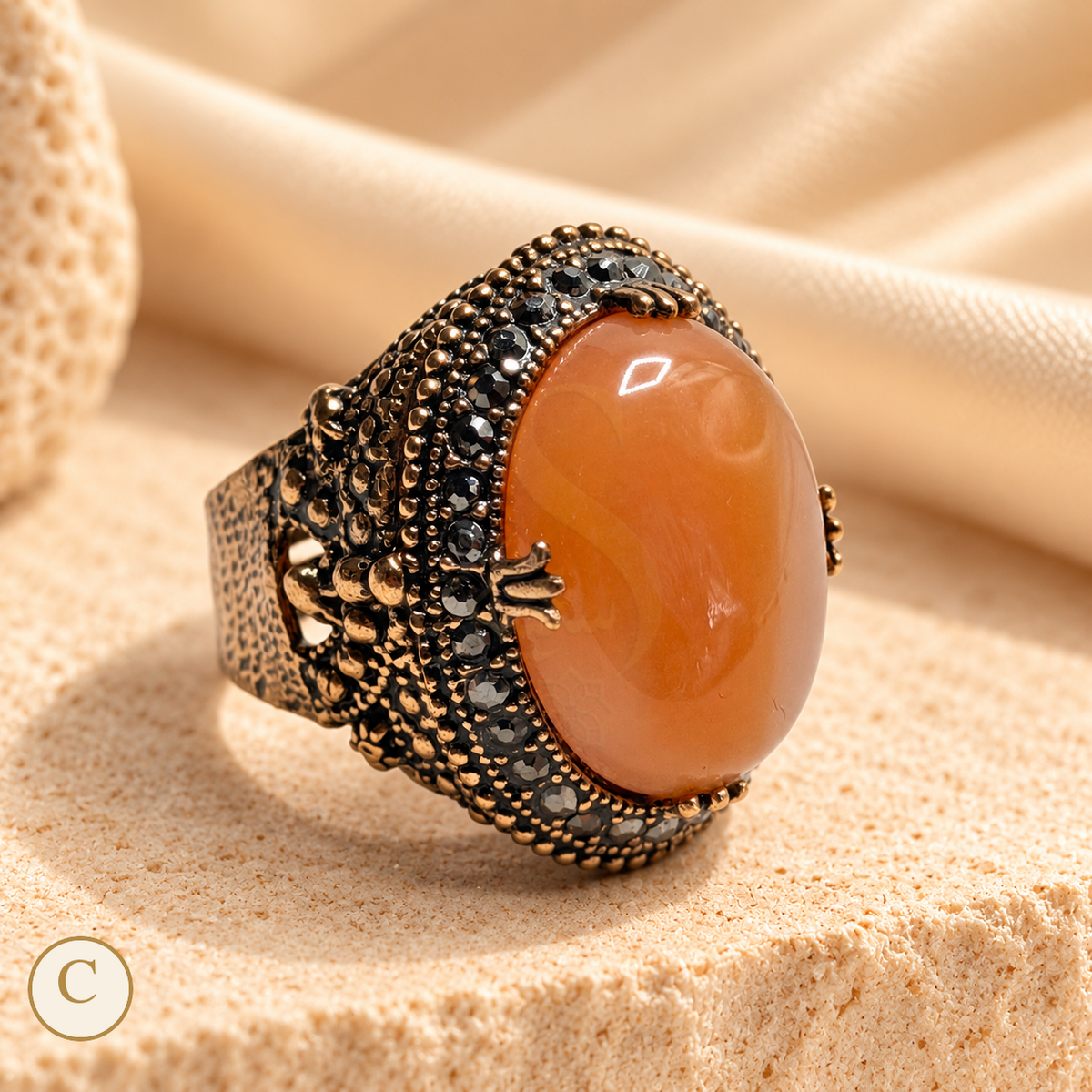 Esma Sultan Imperial Aqeeq Ring - Variant C