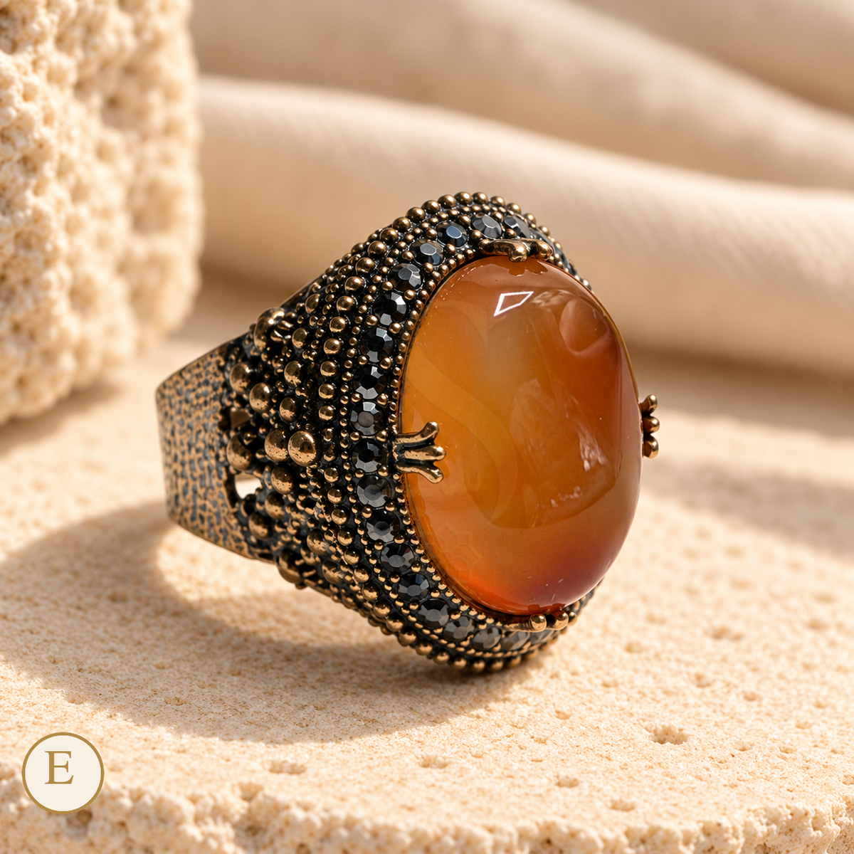 Esma Sultan Imperial Aqeeq Ring - Variant E