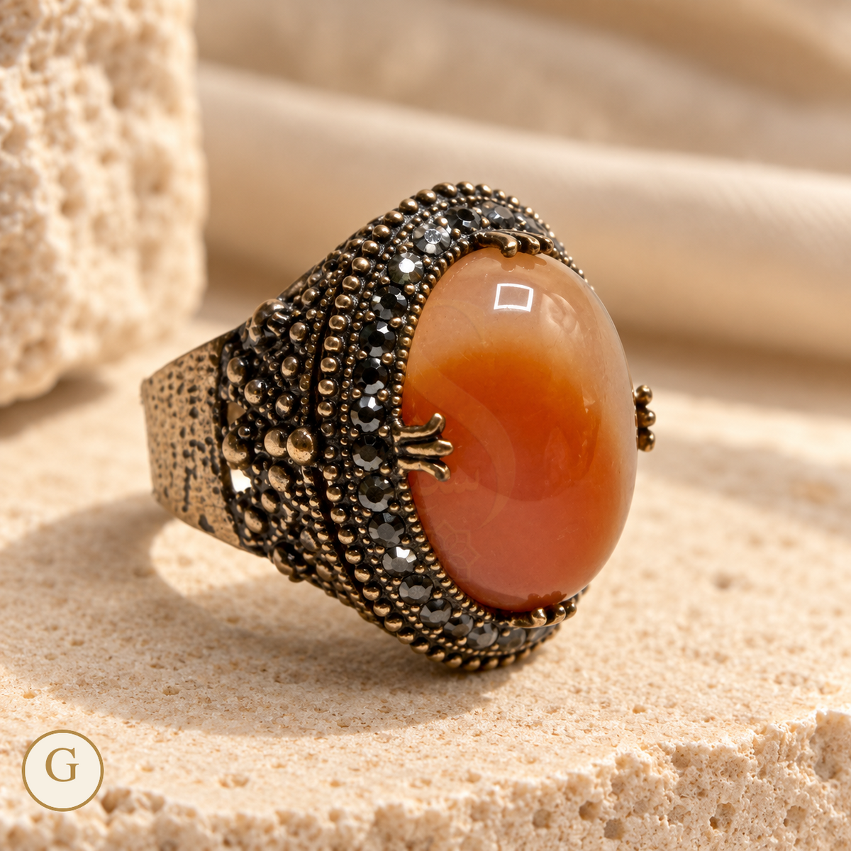Esma Sultan Imperial Aqeeq Ring - Variant G