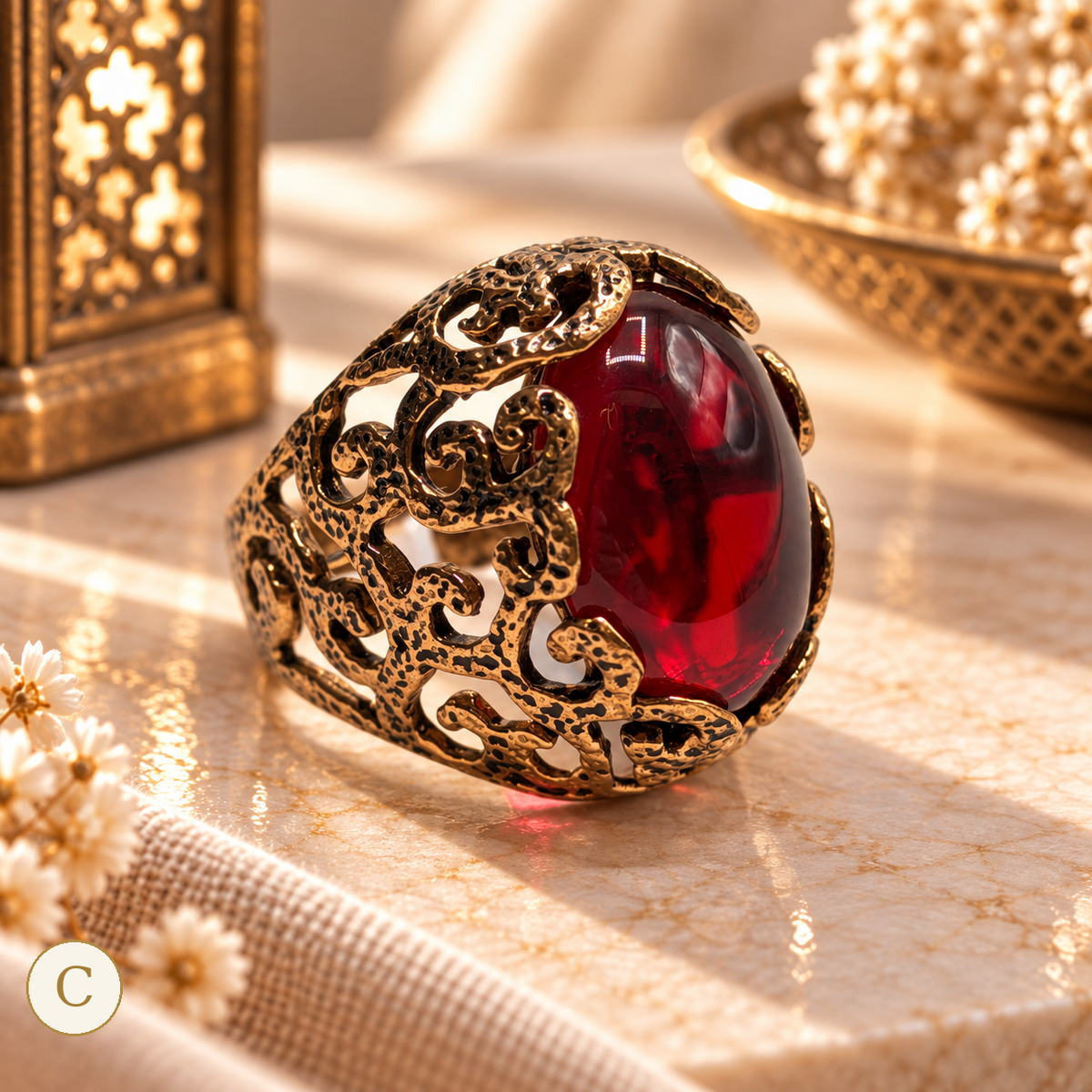 Kosem Sultan Aqeeq Ring - Variant C