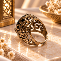 Kosem Sultan Aqeeq Ring - rear adjustable band