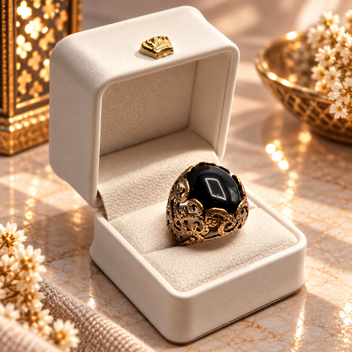 Kosem Sultan Aqeeq Ring - luxury Sakinah box