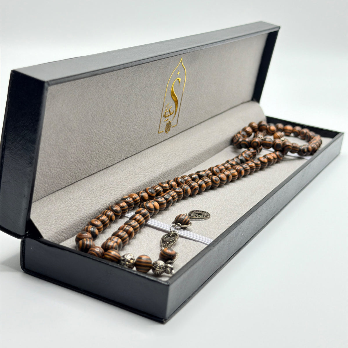 Handmade Kafur camphor wood 99 bead Tasbih arranged inside the Sakinah gift box