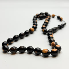 Handmade two-tone ebony wood 33 bead tasbih, view 3