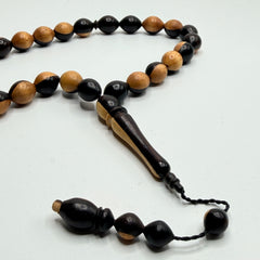 Handmade two-tone ebony wood 33 bead tasbih, view 6