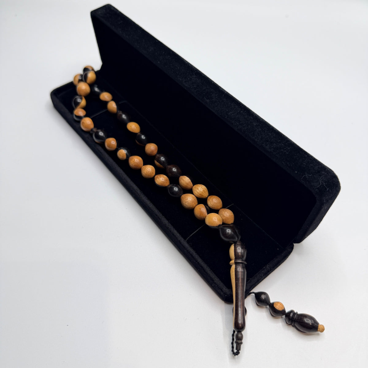 Handmade two-tone ebony wood 33 bead tasbih, view 7