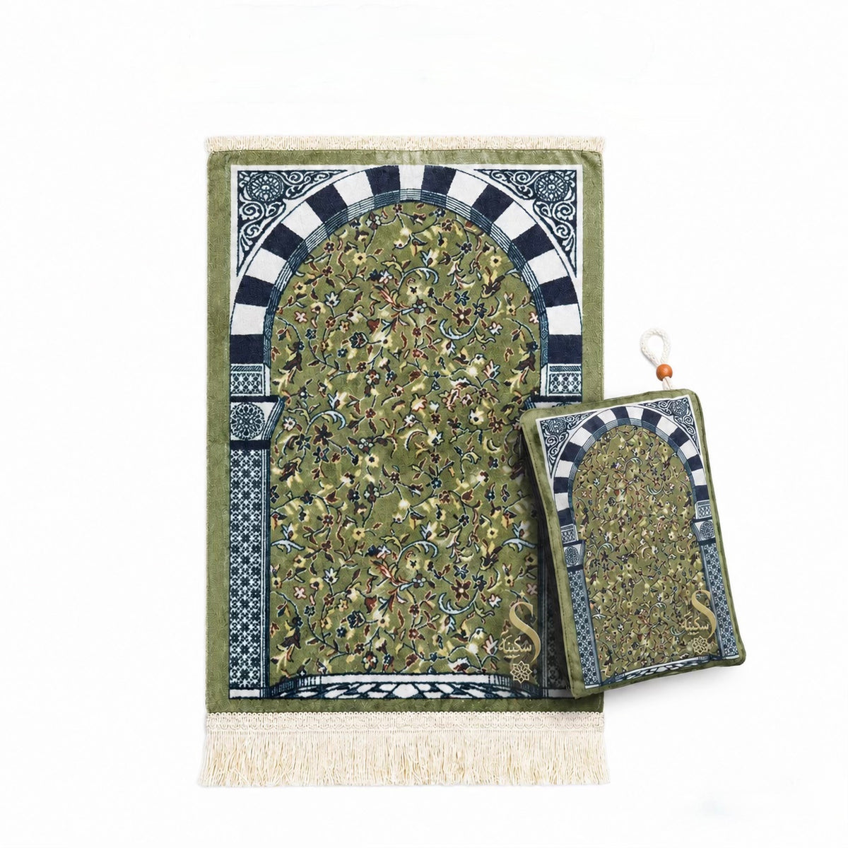 Rawda Travel Prayer Mat with matching carry pouch