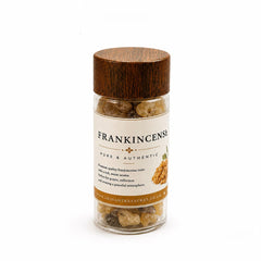 Pure frankincense resin jar on a clean white background