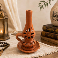 Handmade clay Zikr Lamp from Sille, Konya styled in a peaceful interior