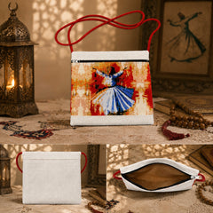 Small dervish crossbody bag styled with a lantern, books and tasbih