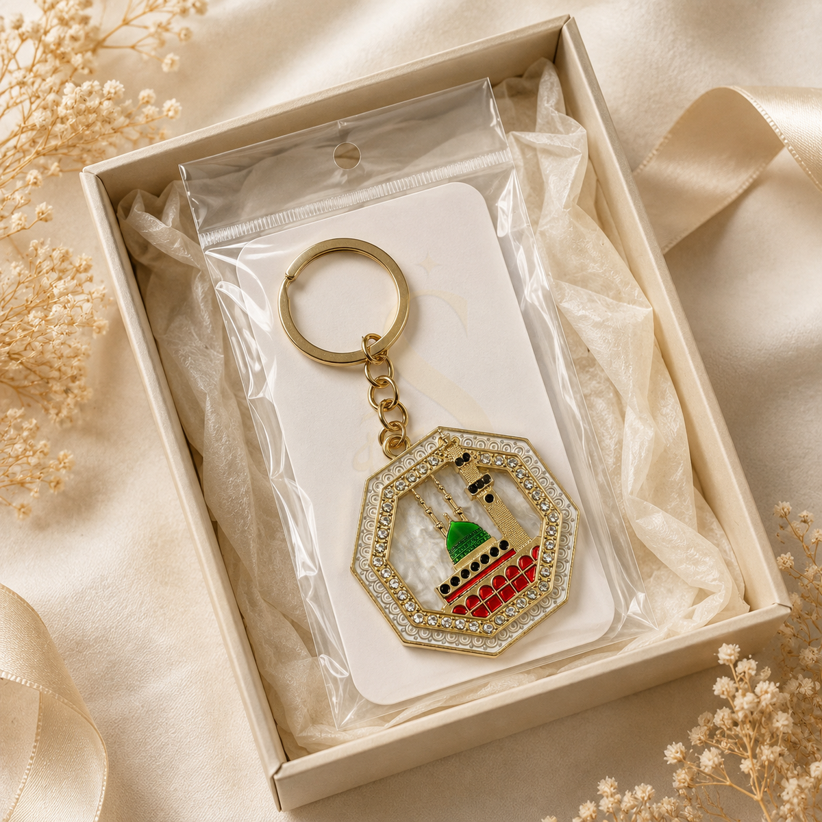 Rawda keychain presented on Sakinah product card