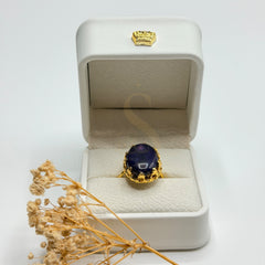 Handmade Natural Amethyst ring presented in a white Sakinah luxury box