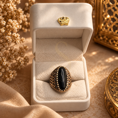 Sefiya Sultan Black Aqeeq Ring - presentation box view