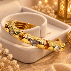 Zumra Gold Plated Zircon Bracelet - Diamond White view 1