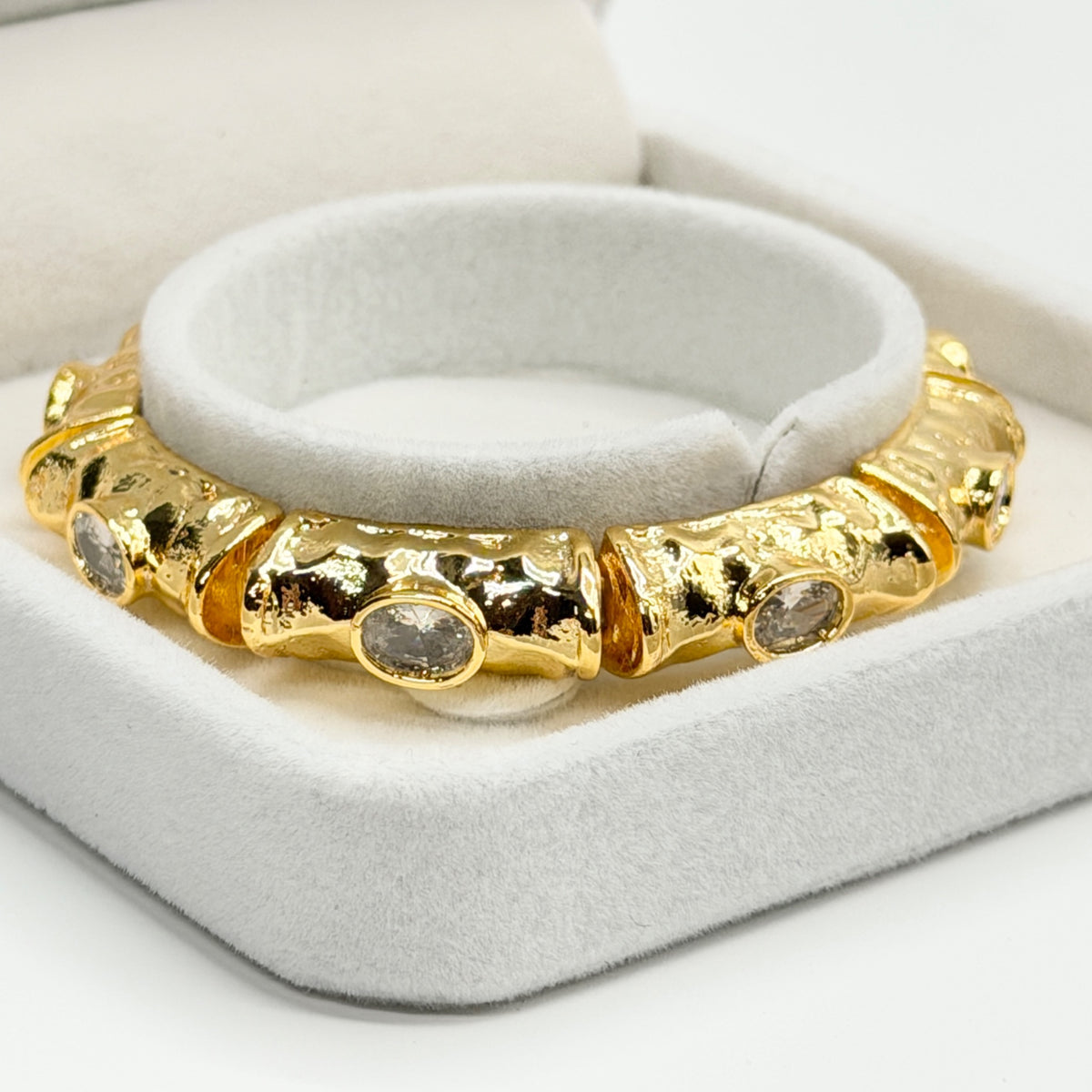 Zumra Gold Plated Zircon Bracelet - Diamond White view 2