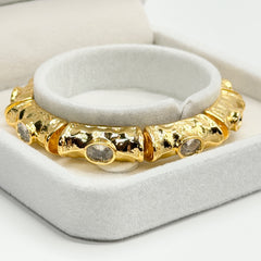 Zumra Gold Plated Zircon Bracelet - Diamond White view 2