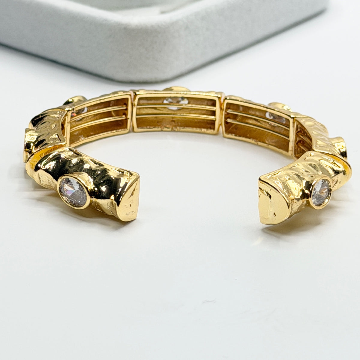 Zumra Gold Plated Zircon Bracelet - Diamond White view 3