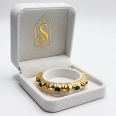 Zumra Gold Plated Zircon Bracelet - Emerald Green view 4