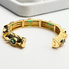 Zumra Gold Plated Zircon Bracelet - Emerald Green view 5